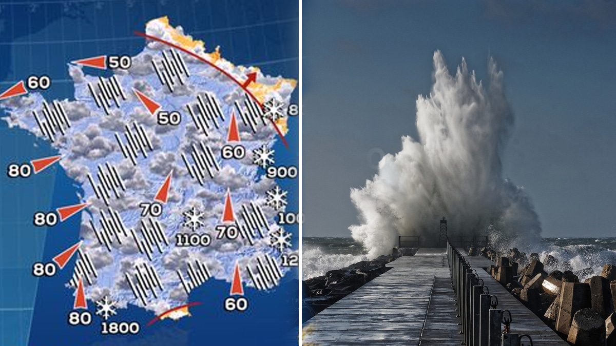 Météo : Arrivée de la tempête Jana, des vents violents jusqu’à 130 km/h et des pluies torrentielles annoncées sur une partie du territoire