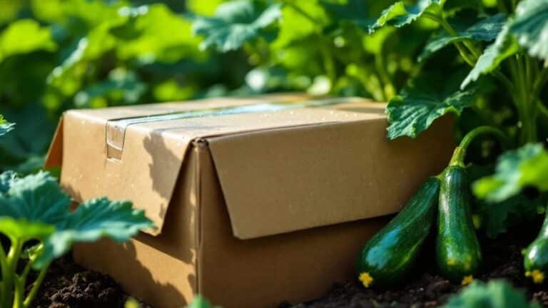 carton dans les courgettes