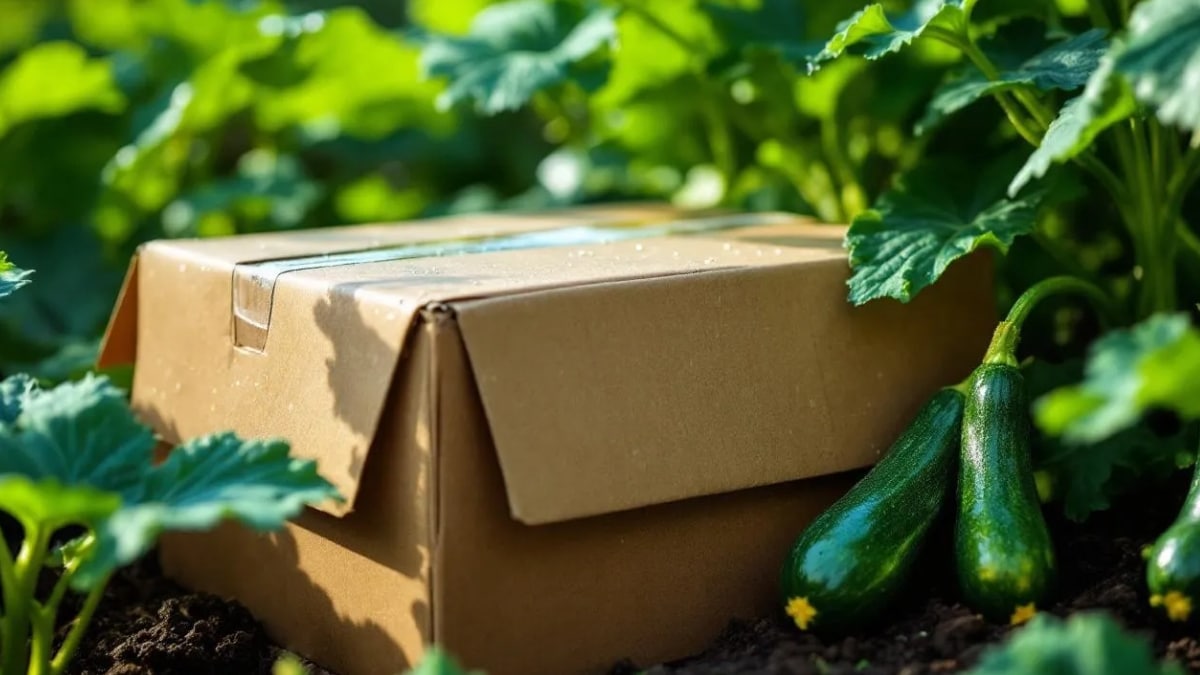 carton dans les courgettes