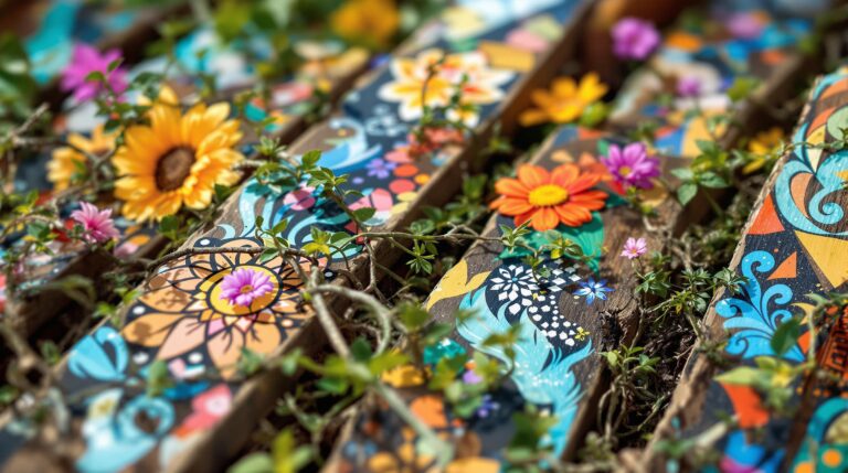 transformez vos tuteurs et bois de jardin en véritables œuvres d'art naturelles et colorées grâce à nos astuces créatives et inspirations déco pour un espace extérieur unique et vivant.